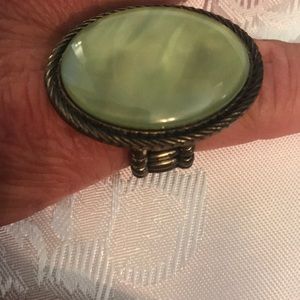 Green stone costume ring